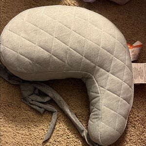 Gray Quilted Travel Boppy Breastfeeding Pillow